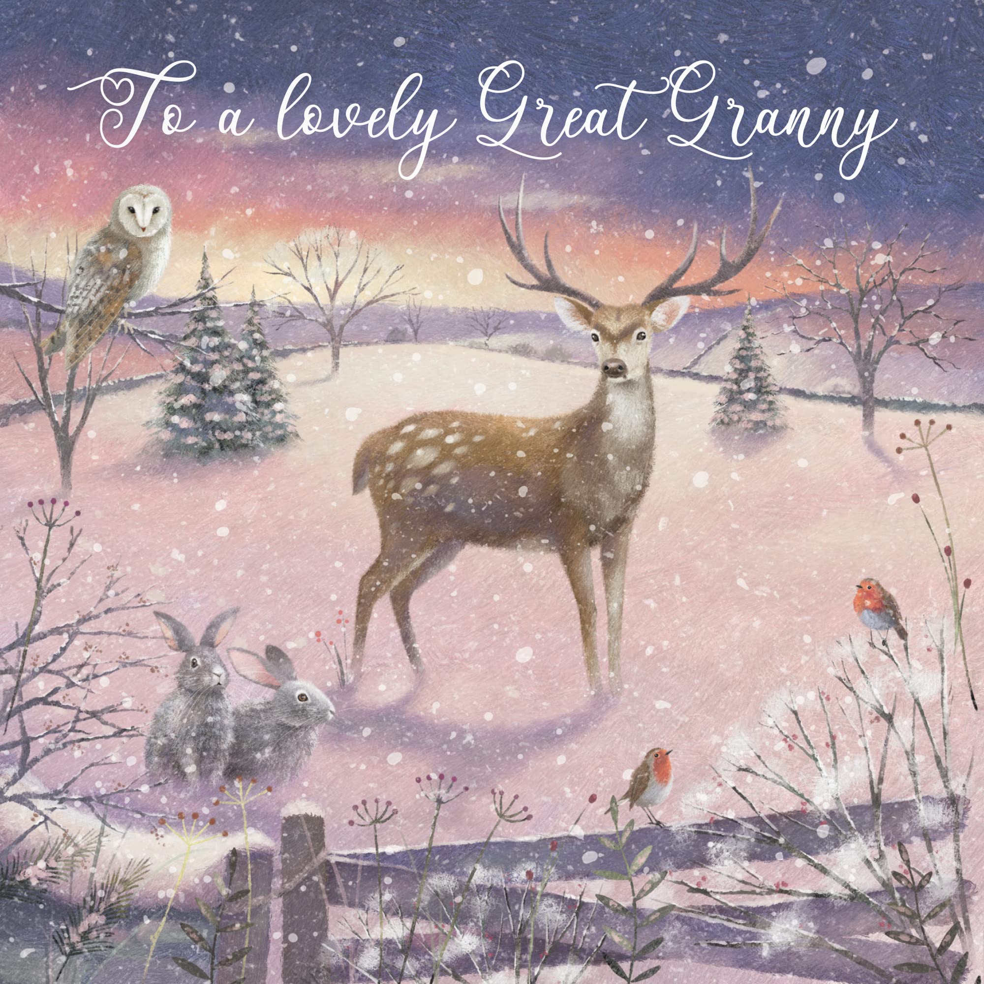 Hunts England, Great Granny Christmas Card, 'The Stag', To A Lovely Great Granny, Card, Milo's Gallery Collection - Image 2