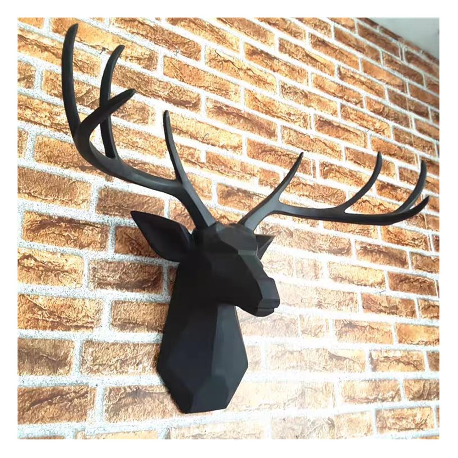 Testa di cervo 3D da appendere alla parete, grande testa di cervo in resina, decorazione da parete, realistica testa di animale fatta a mano, opera d'arte per casa, ufficio, bar