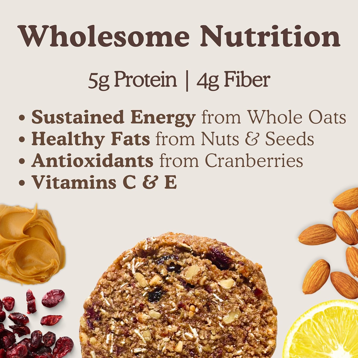 Earnest Eats Breakfast Rounds, Lemon Sunshine – 5g Protein, Soft-Baked with Whole Oats & Almond Butter, Gluten-Free & Non-GMO Breakfast Bars (14 Count)