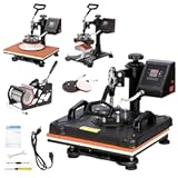 Smartxchoices 5 in 1 Heat Press Machine 15 x 12 Inch T Shirt Pressing Machine Transfer Sublimation Combo for T-Shirt, Mug, Hat, Plate, Cap,Digital Transfer Sublimation with 360 Degrees Swing-Away