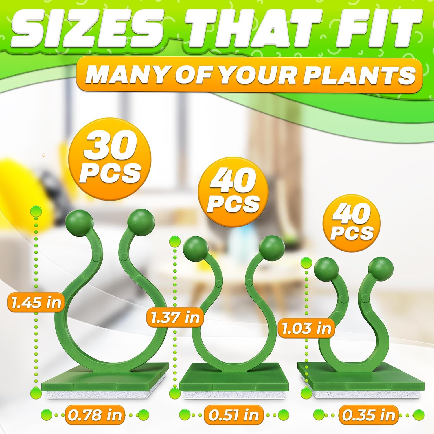 Plant Wall Clips for Climbing Plants 110 Pcs - Large, Medium, and Small Sizes Wall Clips for Support, Resistant to Breaking and Deformation, Strong Adhesion - For Gardening or Cable Management