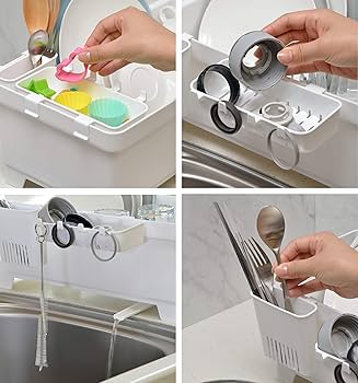 Amazon｜イノマタ化学 プラスチック 水切りラック ホワイト 約22