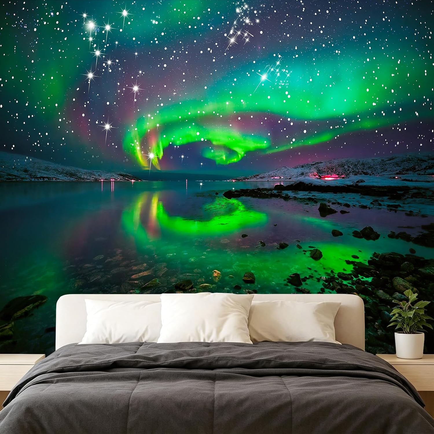 SHRAPHY Northern Lights Tapestry 60x40 Inches Galaxy Space,Dream Star Sky,Nature Wonders Lake Wall Hanging GTXPUH1623