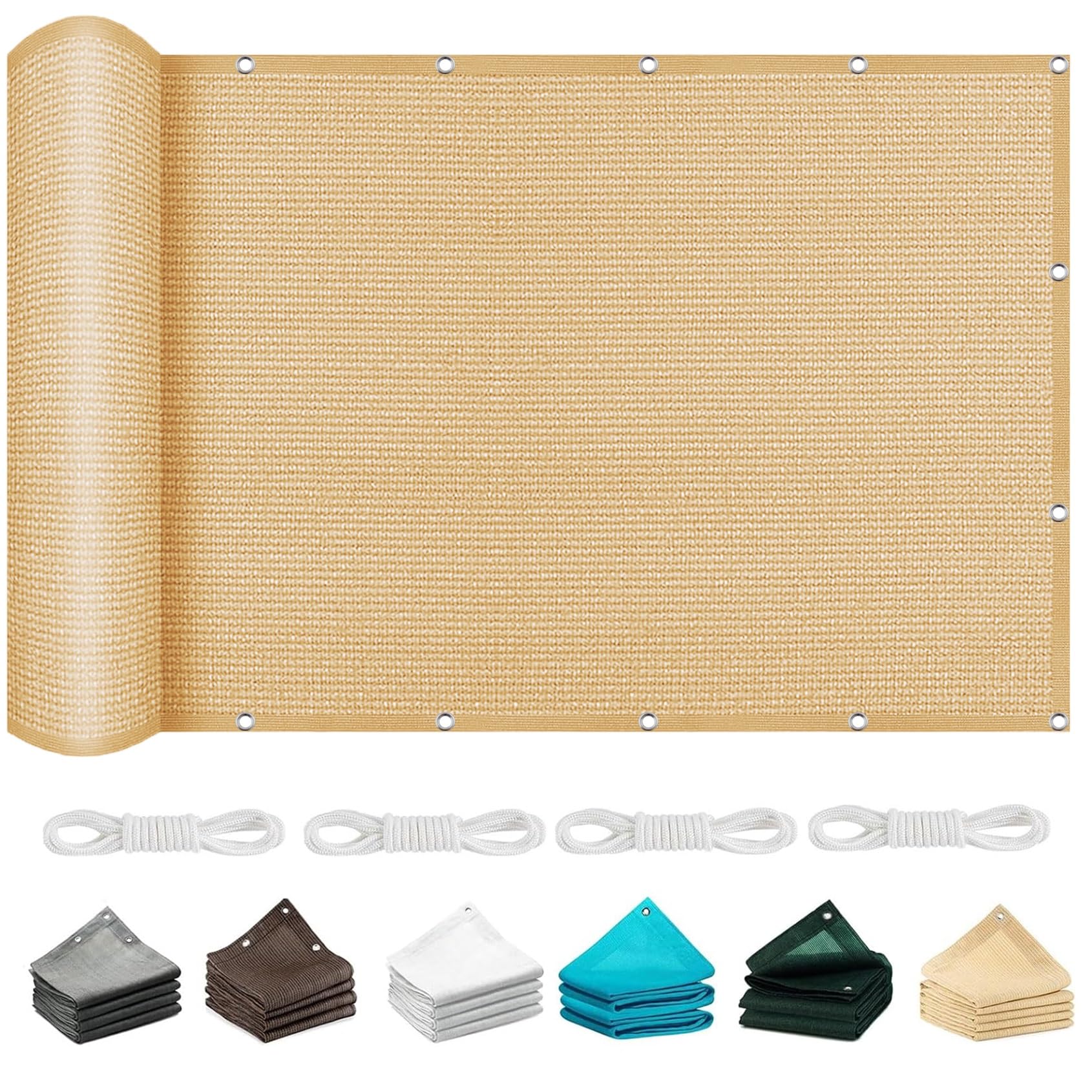 Protection solaire HDPE voile d'ombrage respirant rectangle jaune sable
