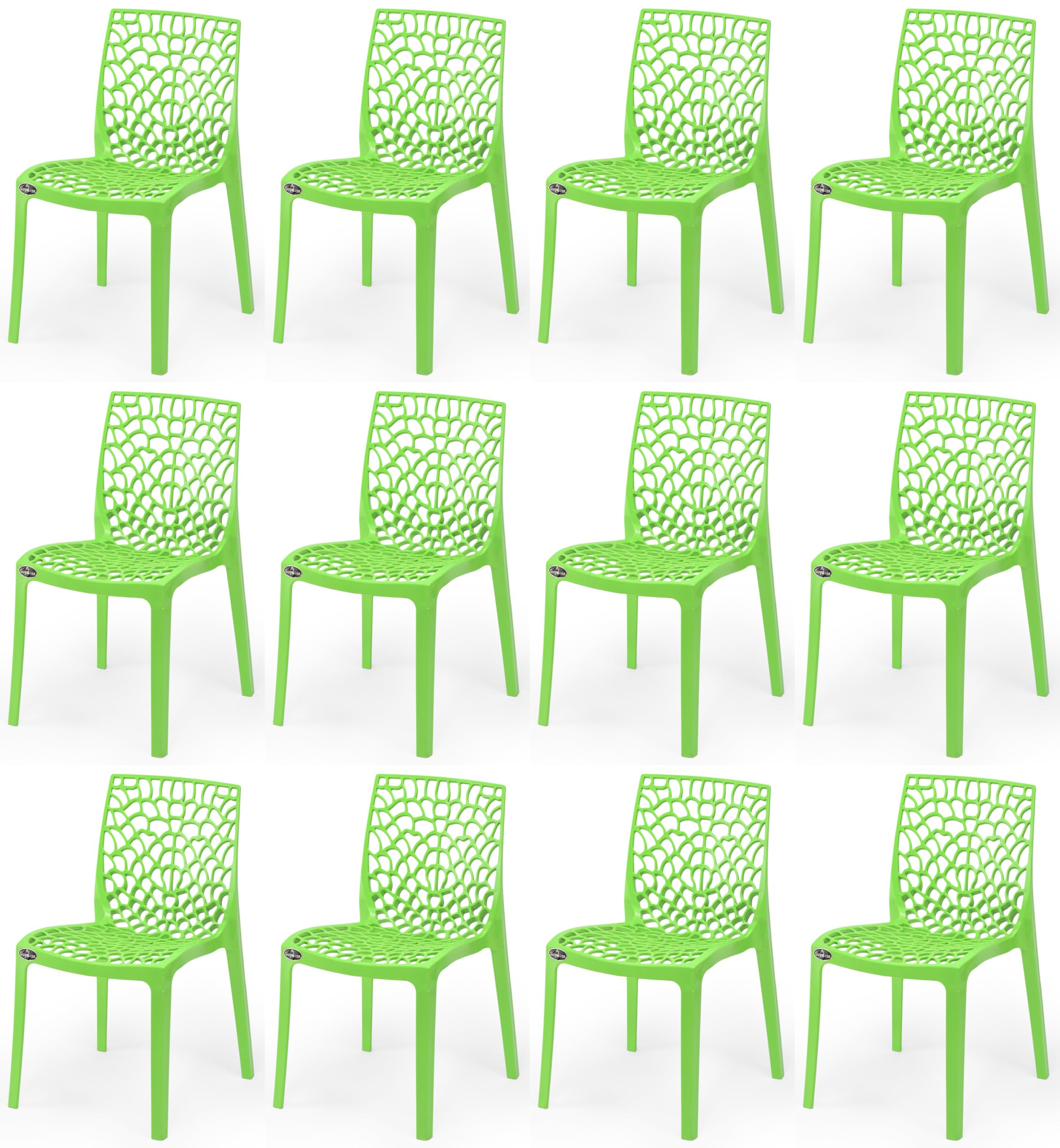 PP FURNITURE Web Plastic Outdoor Chair Without Arm (Jali) - Gloss Finish for Home, Office, Restaurant - Orthopedic Spinal Support, Weight Capacity: 150 kg (12, Green, Standard)-image-23