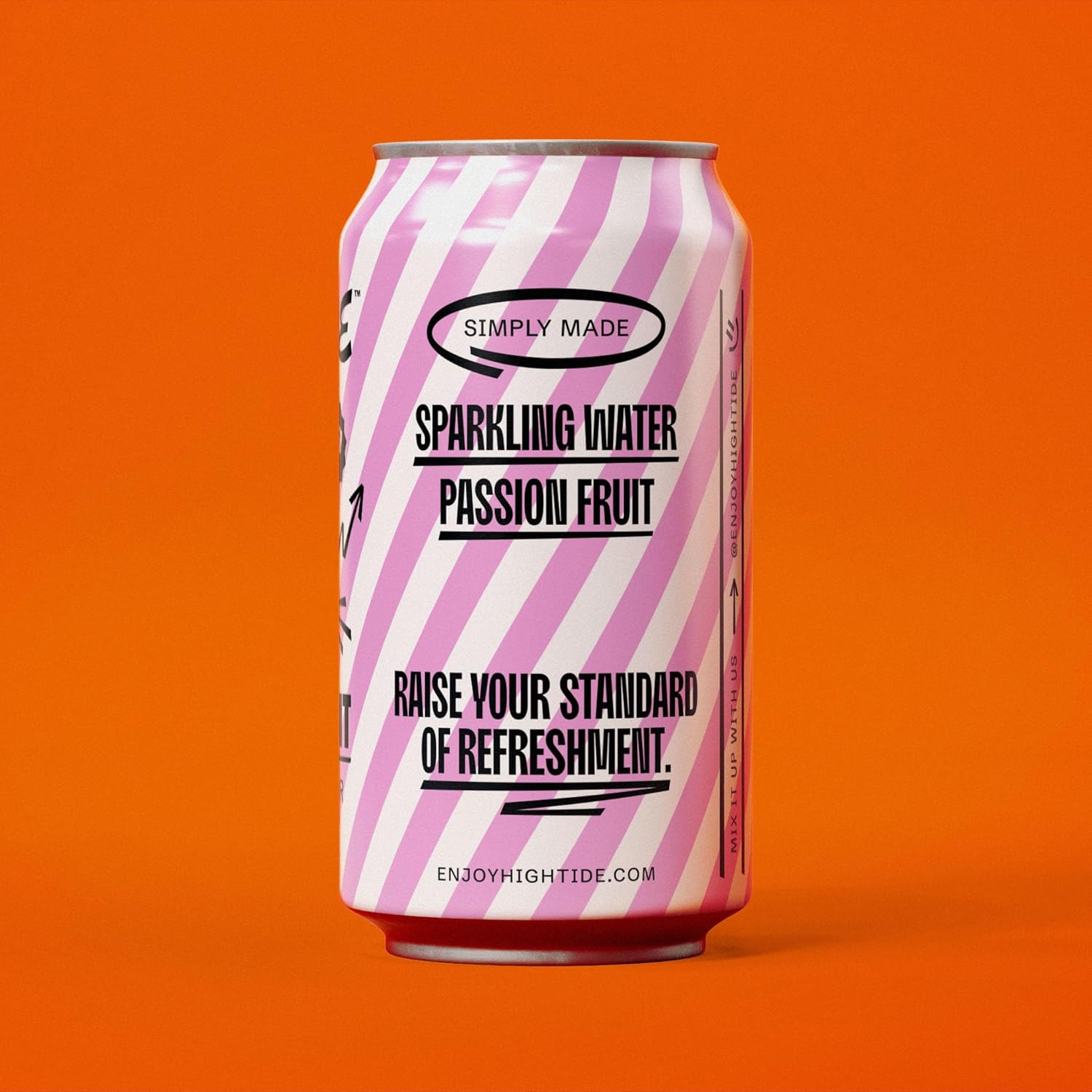 High Tide Passion Fruit Sparkling Water, Flavored Carbonated Water Beverage, 10 Calories per Can, Made with Real Passion Fruit Juice Concentrate, No Added Sugar - 12 Fl Oz per Can