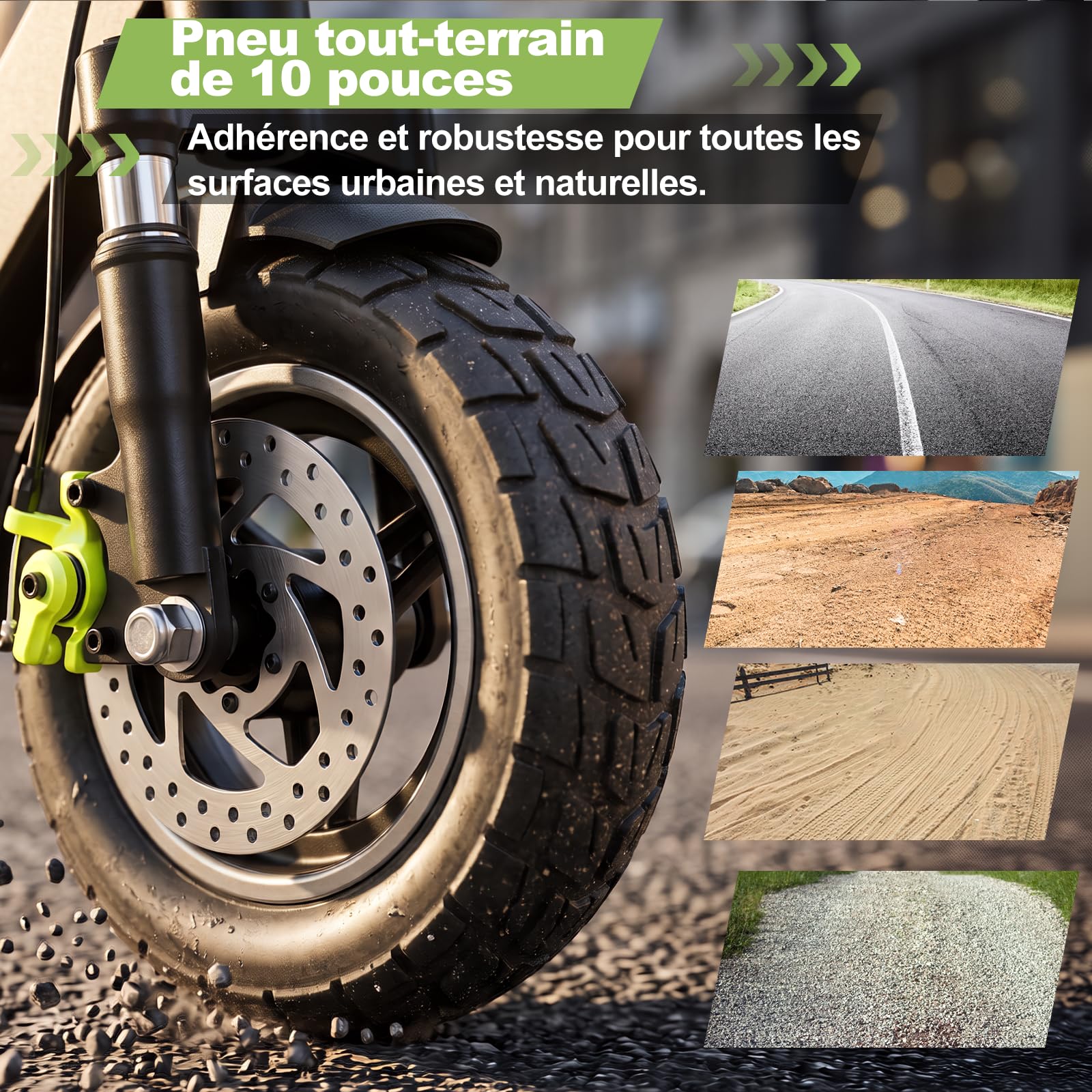 TODIMART Trottinette Électrique Adulte, Jusqu’à 55-80 km, Batterie 48V 13/18.2 Ah, Pneus Tout Terrain de 10 Pouces, Moteurs 500W/1000W*2, Double Suspension, Double Frein à Disque, Pliable
