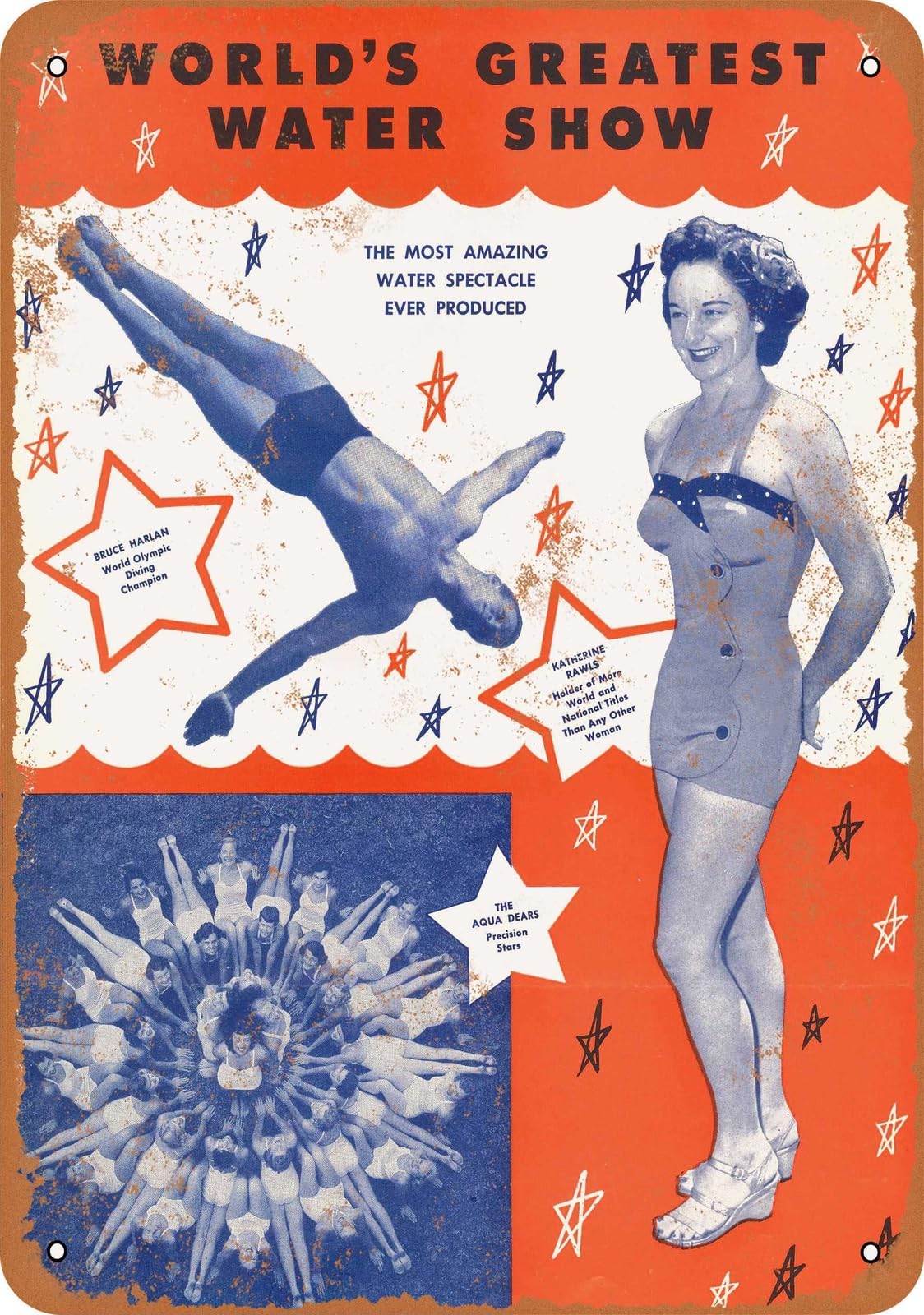 Miaomansenstore Metal Sign - 1952 Aqua Follies Aquatic Show - Vintage Look Home Decor