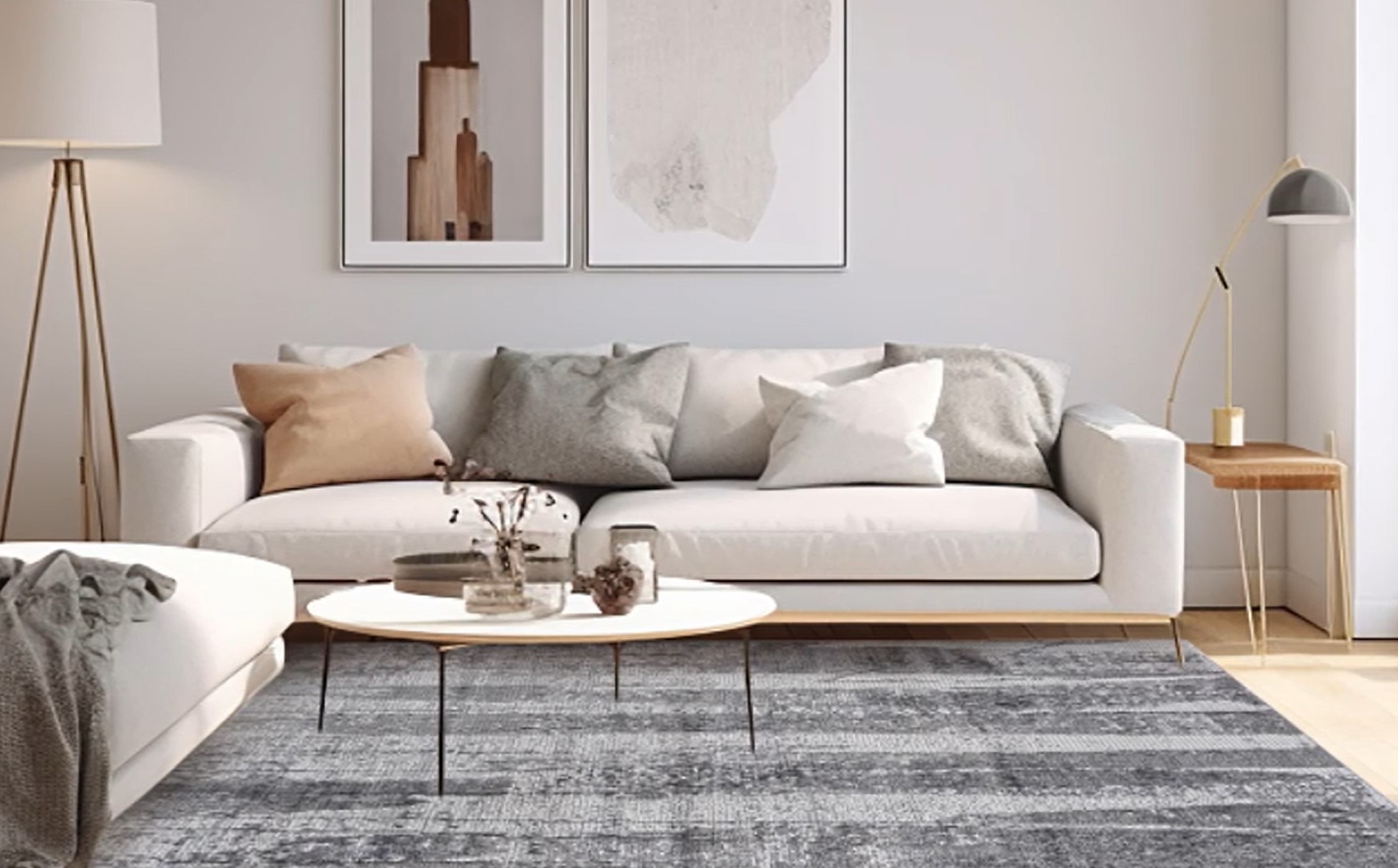 Tapis De Sol Mazovia - Modèle PETRA - Qualité Oeko-Tex - Beige Gradient - 160 X 220 Cm