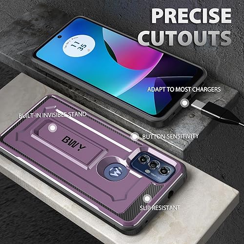 Miniatura 5 de Funda diseñada para Moto G Play 2023 con protector de pantalla, funda protectora militar resistente para teléfono Moto G Play 2023, soporte