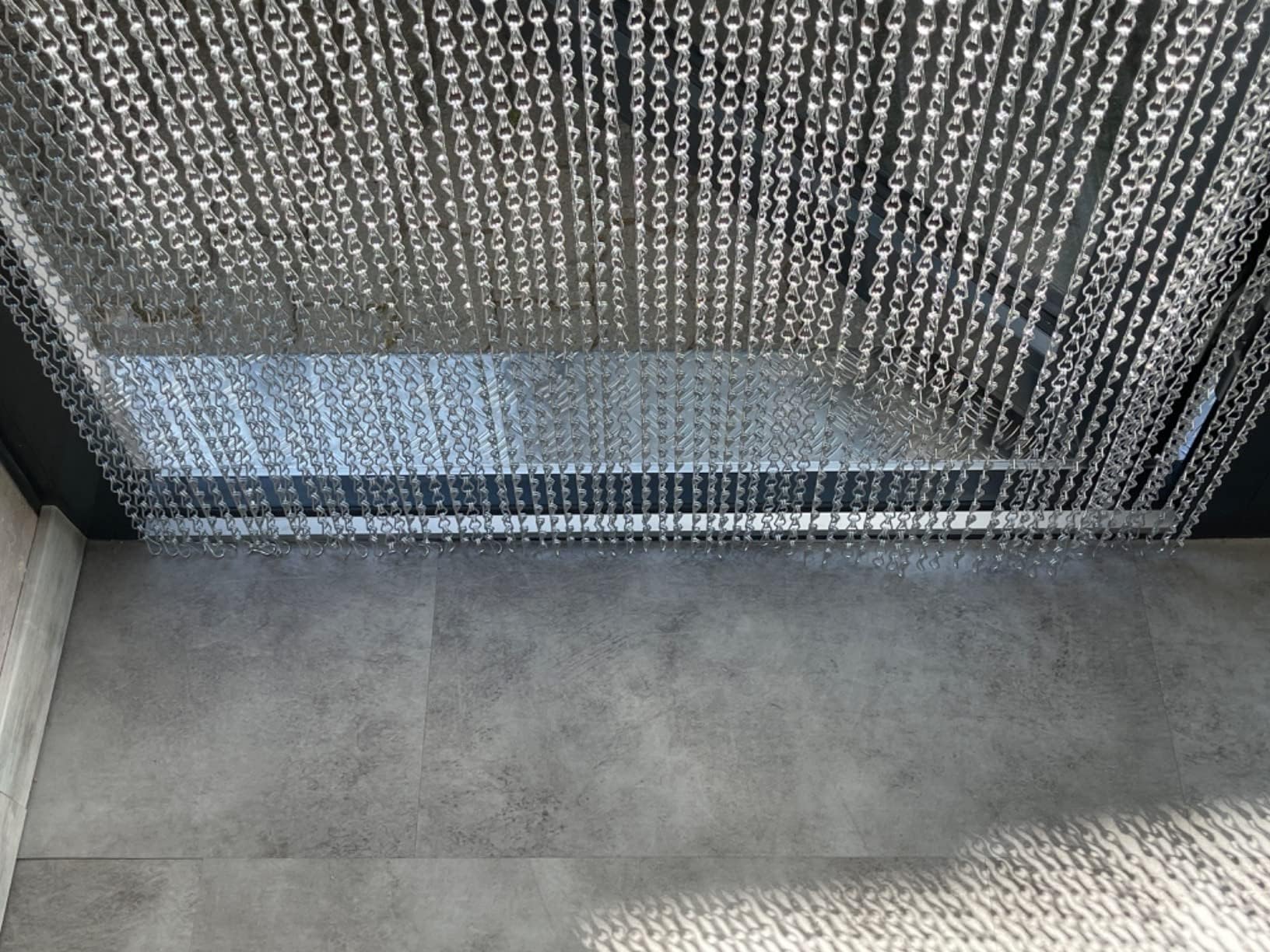 Cortina de cadena de aluminio para puerta, 100 cm x 210 cm, para mosquiteras de metal