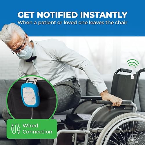 Miniatura 2 de Patient Aid Alarma para silla con almohadilla de sensor de movimiento de 10 x 15 pulgadas y dispositivo con cable con carcasa de goma, sonido de
