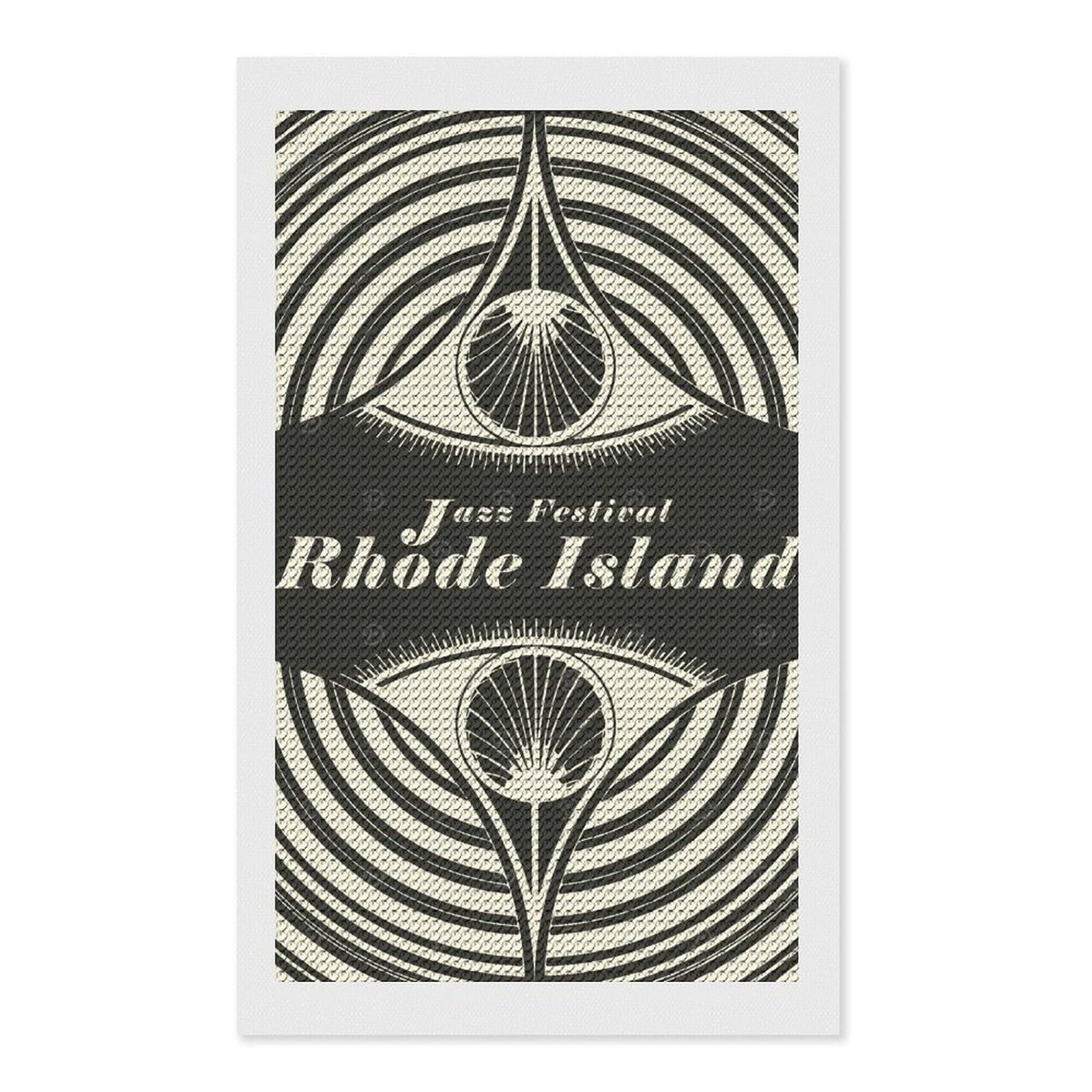 Junmoney Rhode Island Jazz Festival Diamond Painting Set 12"x20", Modern Decor, for Beginners, Printed Canvas, Thoughtful Handmade Gift, with Tool Kit