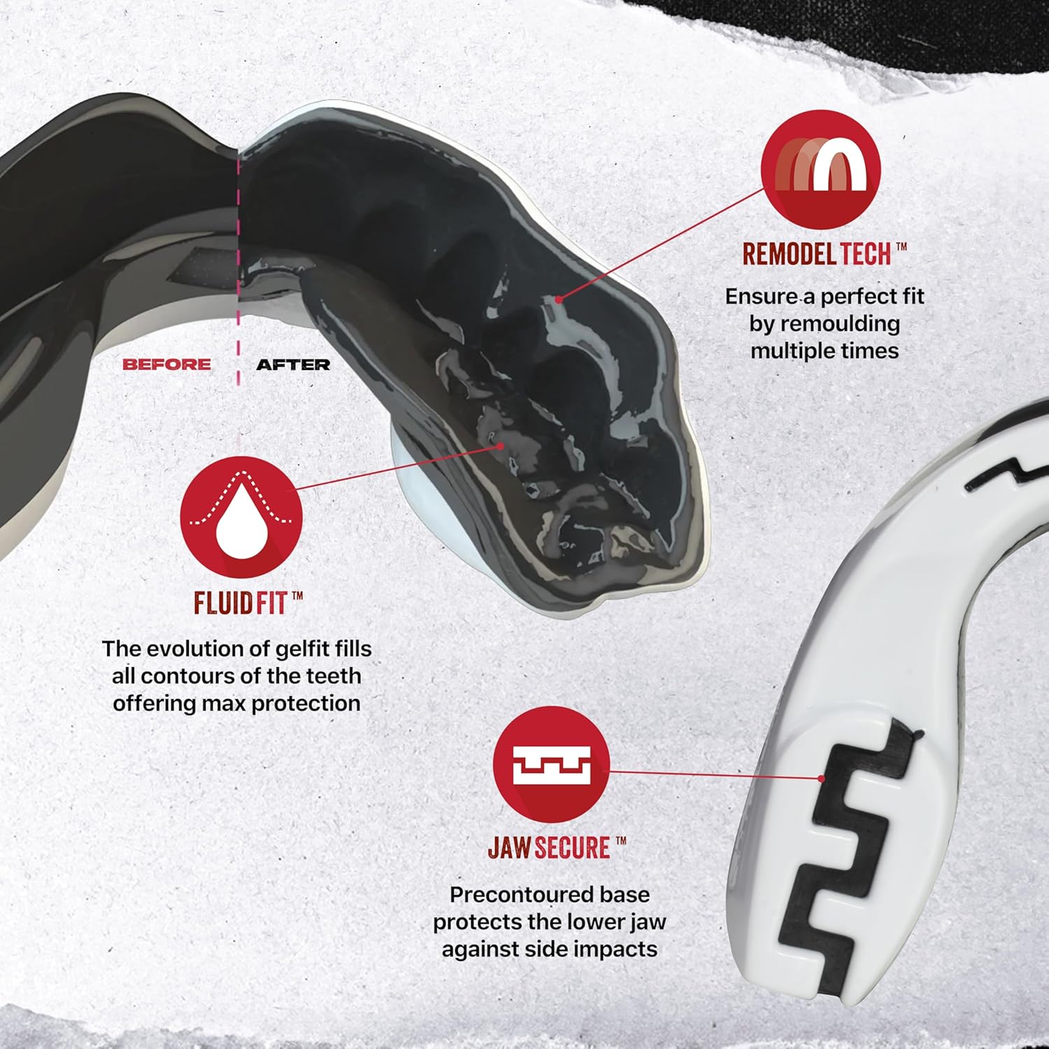 SafeJawz Sports Mouthguard, Dual Layer Premium Mouth Guard with Case for Basketball, Lacrosse, Football, Martial Arts, Hockey, Wrestling, Ice Hockey and All Contact Sports