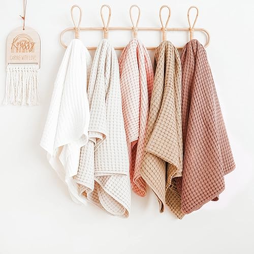 Miniatura 4 de Konssy Mantas de bebé con diseño de gofres, mantas de guardería para niños y niñas, mantas de envoltura neutra suave ligera para niños y niños