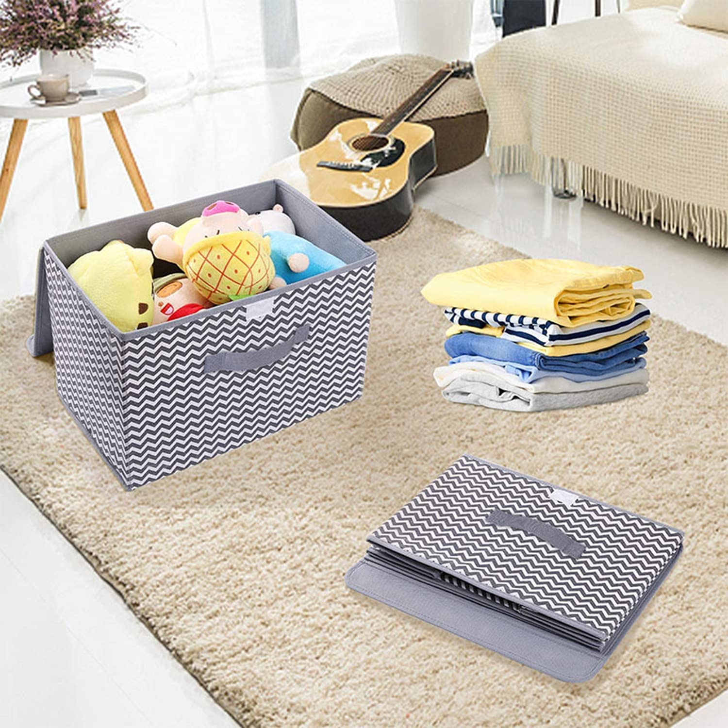 FLYNGO 2 pcs Foldable Storage box for Clothes Organiser for Wardrobe