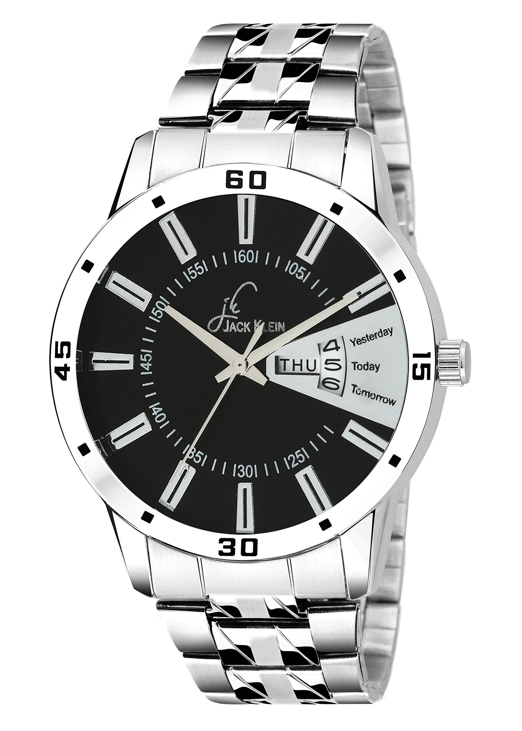 Elegant Black Dial Silver Chain Day and Date Working Analog Wrist Watch (B0BW4CFCC5) Amazon Price History, Amazon Price Tracker