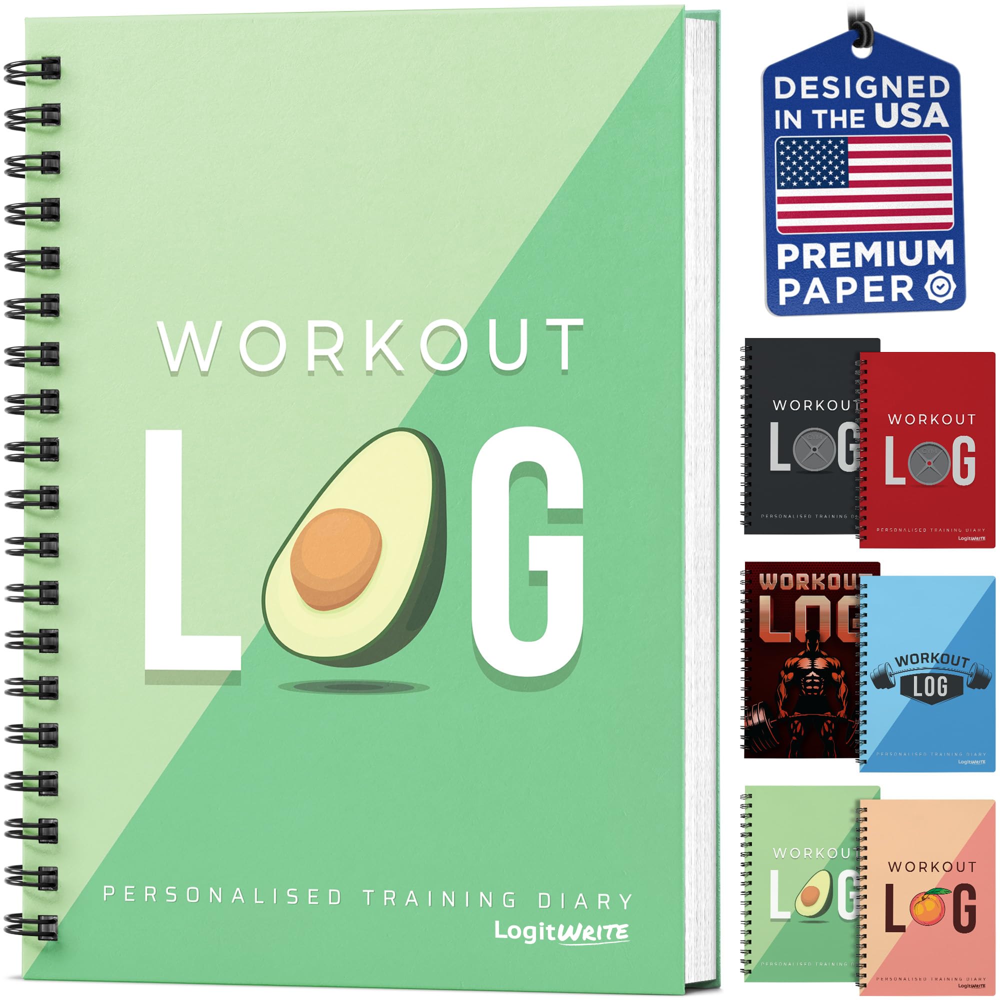Workout Planner for Daily Fitness Tracking & Goals Setting - A5 Size, 6” x 8”, Avo Green - Improved Thicker Cover - Men & Women Personal Home & Gym Training Diary - Log Book - by Workout Log Gym-image-33