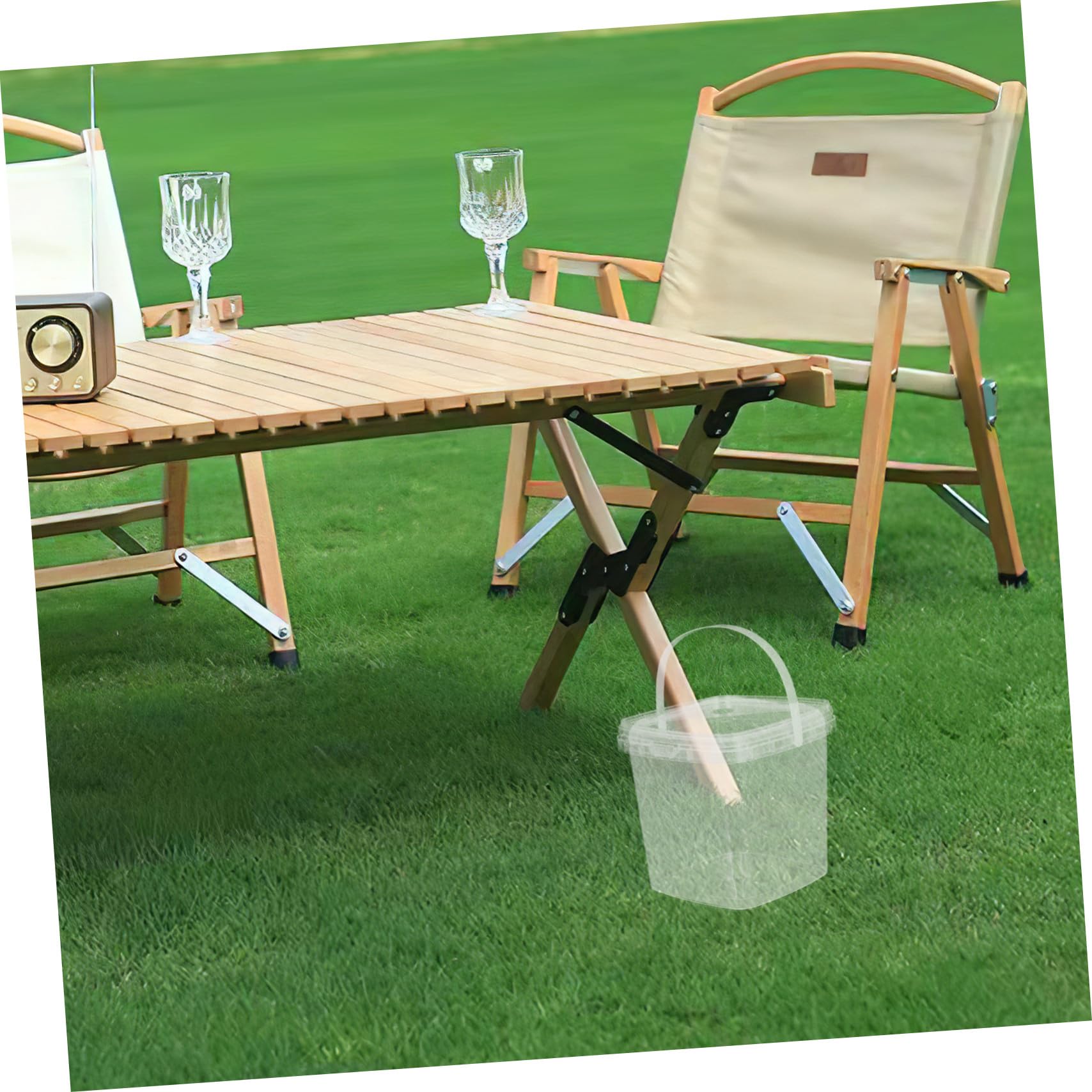 Cabilock 4 Piezas Cubo Plástico Cuadrado con Tapa Hermética y Asa Contenedor Apilable para Almacenamiento de Alimentos y Líquidos Resistente y Ligero para Picnic y Camping