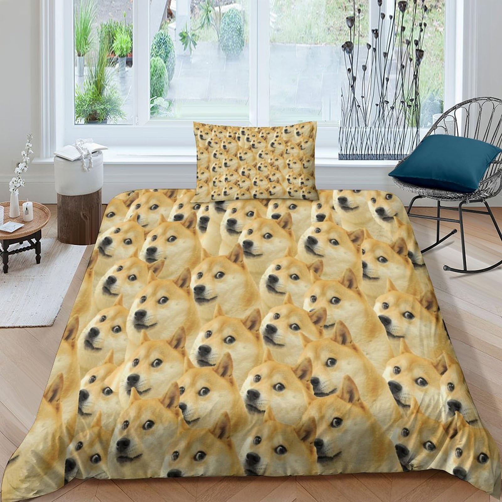 Parure de lit Husky 3 pièces idée cadeau originale housse zippée 135x200