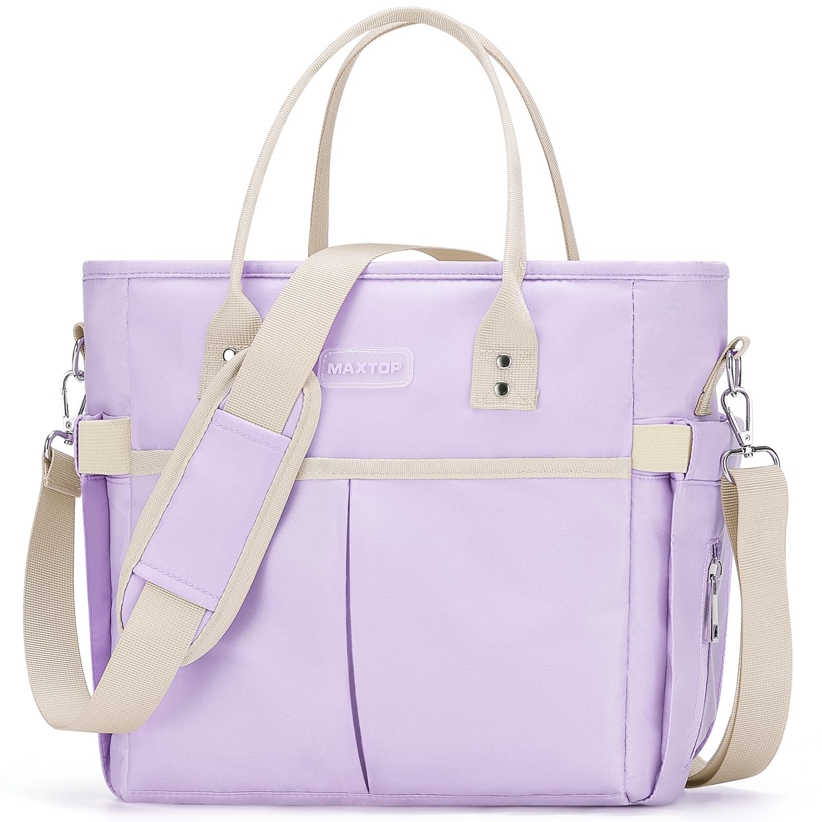 MAXTOP Sac à déjeuner isotherme pour femme avec poche large ouverte, réutilisable, étanche, avec bandoulière amovible pour enseignant, infirmière, bureau, pique-nique, voyage, violet