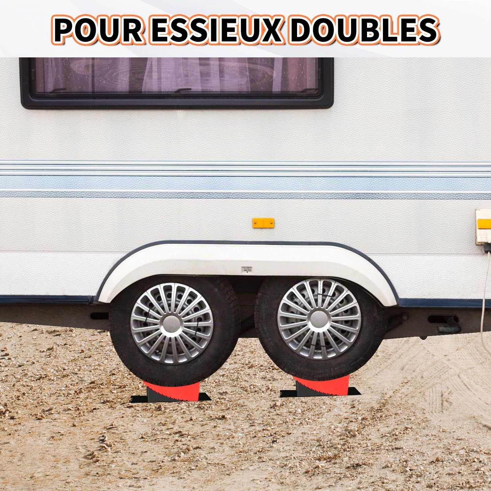 OULEME Cales pour Camping-Car [Jeu de 2], Cales de nivellement en Plastique, pour Les Voitures, Les caravanes et Les remorques[<15,8t] (Rouge)