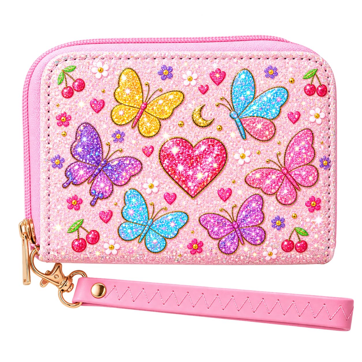 AACKS Little Girls Coin Purse Kids Small Wallet for Teens Women Mini Coin Pouches with Strap Cute Cartoon Card Holder Cat Kitty Panda Unicorn