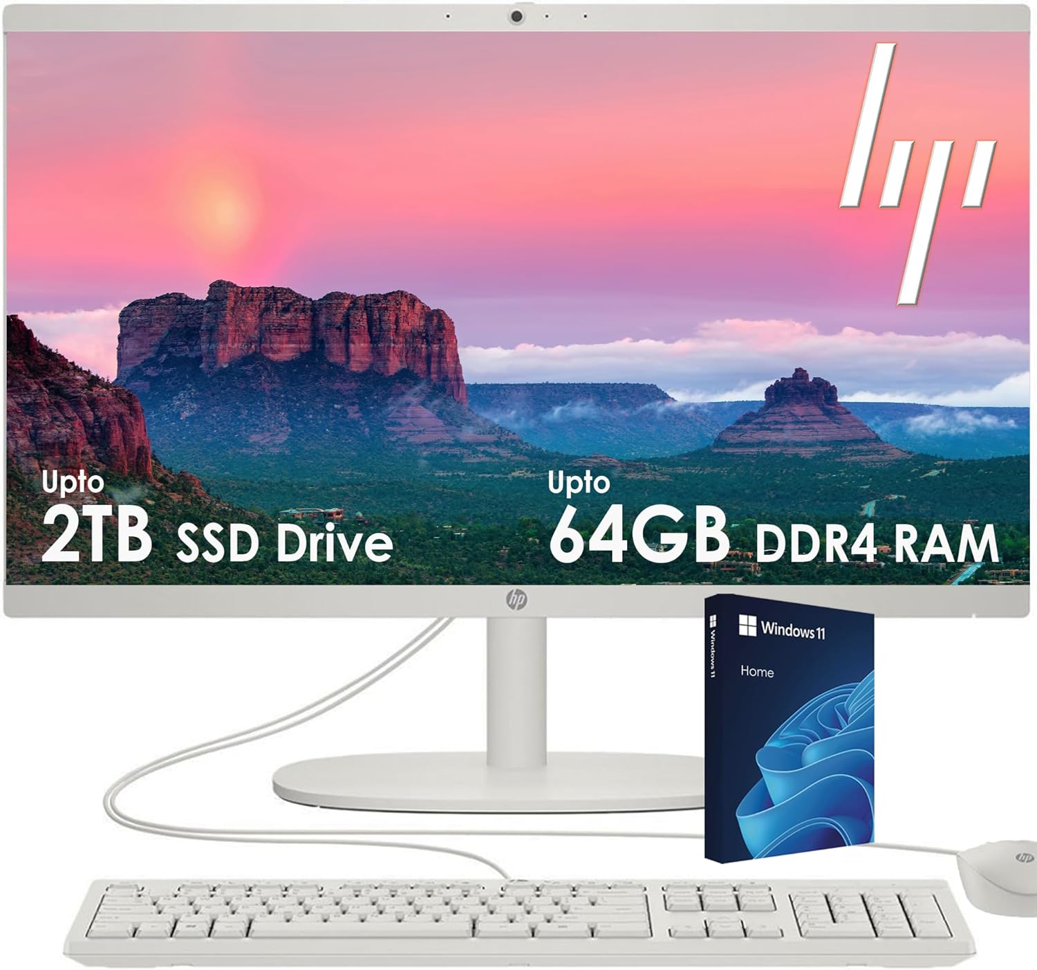 HP All-in-One Desktop PC with keyboard and mouse