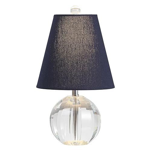 JONATHAN Y 16" Clear/Navy Crystal Ball LED Table Lamp, White