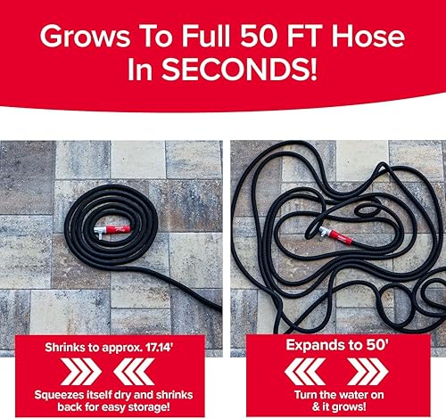 Miniatura 2 de Pocket Hose 50 FT Silver Bullet 2.0 Expandable Garden Hose w/Turbo Shot Nozzle, AS SEEN ON TV, Lead-Free, Solid Aluminum Connectors, Easy On/Off