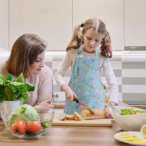 Vista 50 de BeeGreen Delantales de cocina para niños con correa ajustable, con bolsillo frontal para niños pequeños, pintores, artistas horneados negro