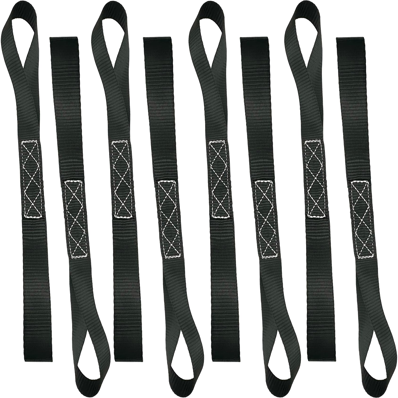 QTM Soft Loop Tie Down Straps Handlebar Straps - Heavy Duty 8 Pack, 1.18 Inch x 17Inch, 5,000lbs Breaking Strength -Best for Motorcycle, Dirt Bike, ATV, UTV