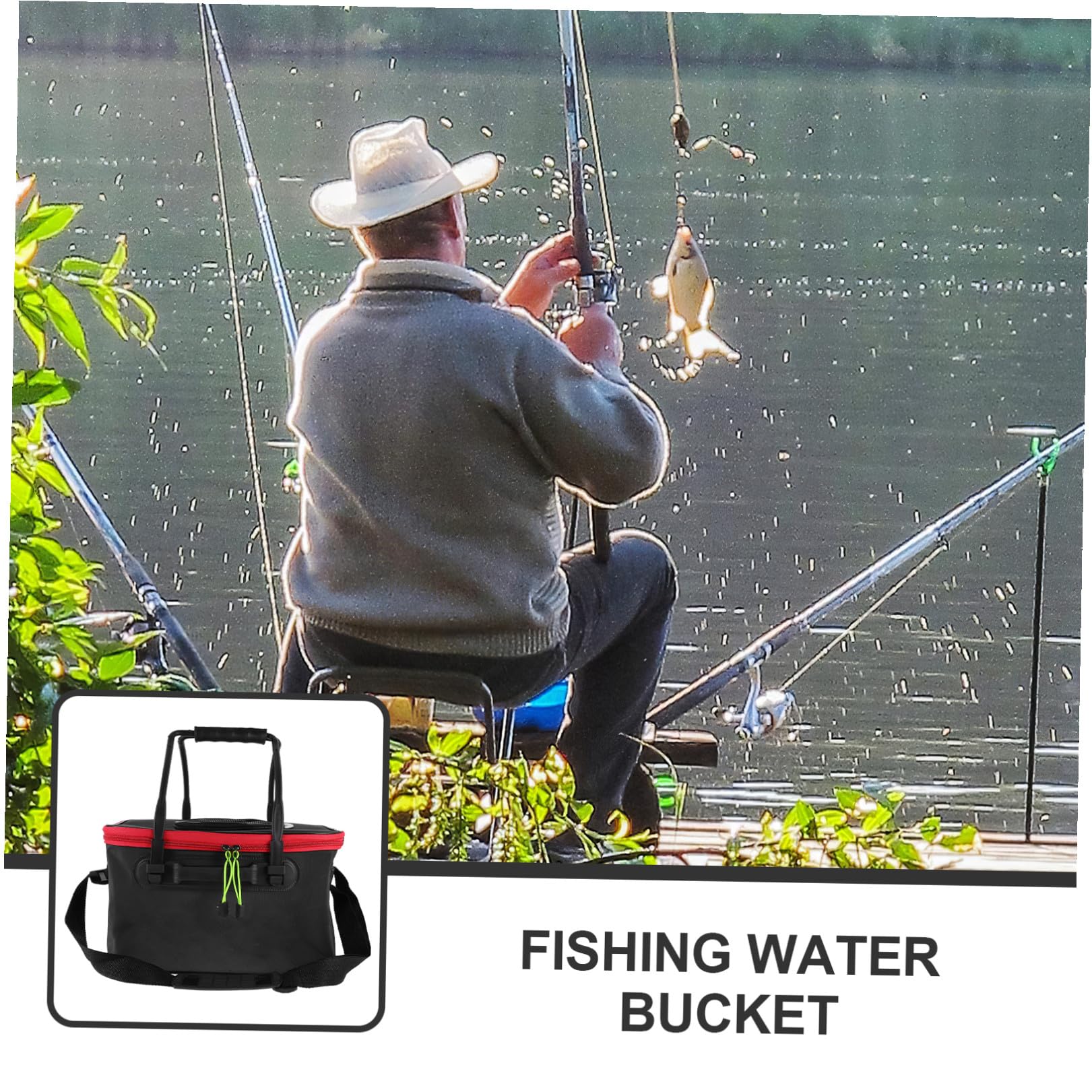 Garneck 35Cmeva Barile Di Pesce Barile Di Pesce Secchio Di Stoccaggio Del Pesce Contenitore Per Esche Secchio Spiaggia Secchio Pesca Pieghevole Scatola Di Pesce Borsa Campeggio