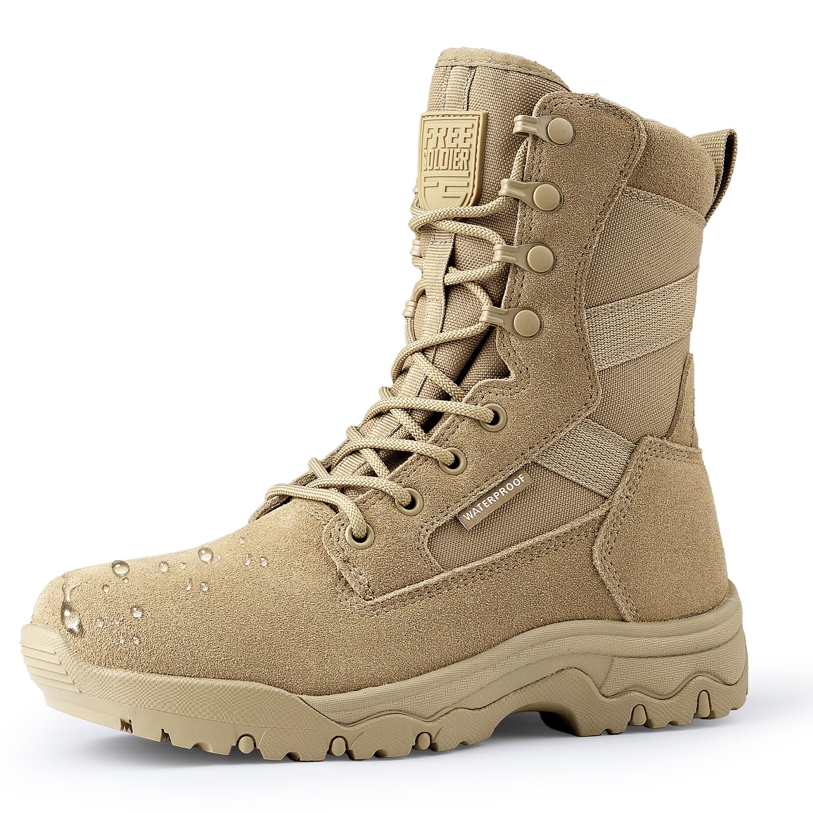 FREE SOLDIER Women's Tactical Boots 8 Inches Lightweight Combat Boot Durable Military Work Outdoors Boots Desert Boot for Women