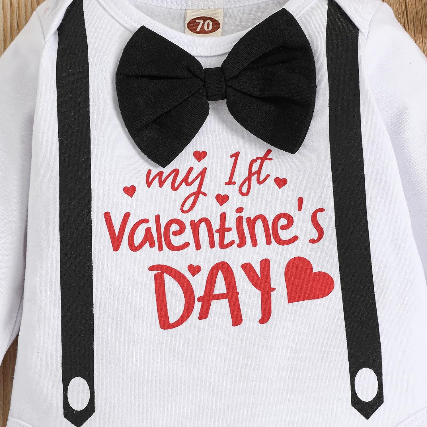 My 1St Valentines Baby Boy Outfits Gift Newborn Romper Clothes Pants Set Cute Hat 0-18 Months - Image 3