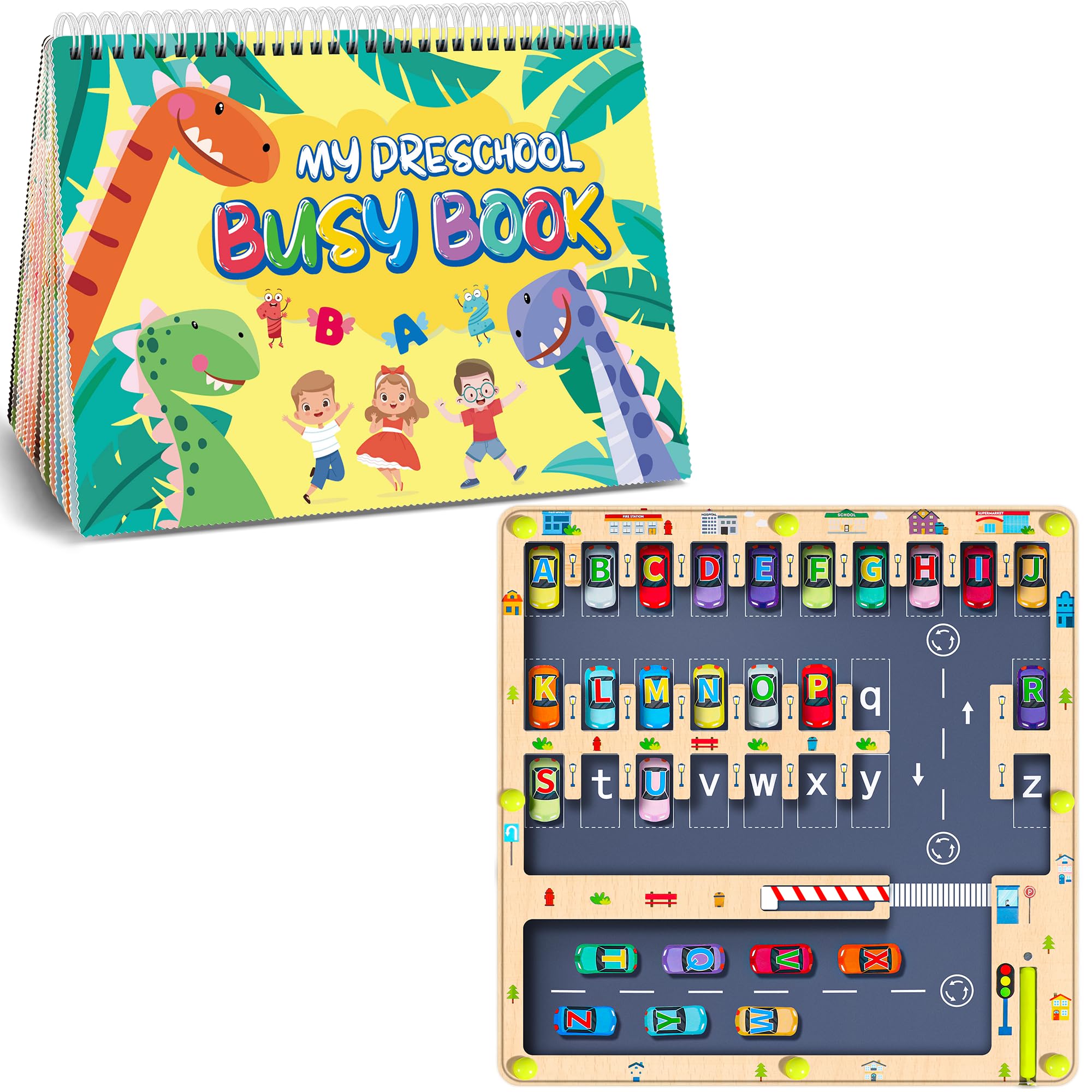 Magnetic Alphabet Maze Letter Puzzle, Montessori Busy Book for Toddlers 3-5