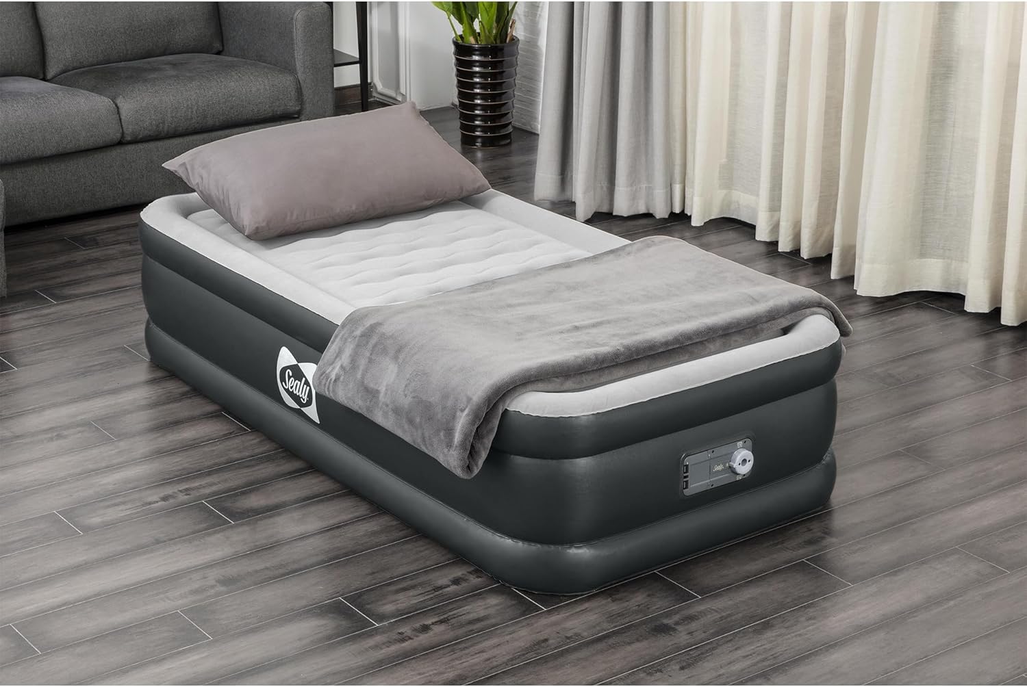 Sealy Tritech 18" Inflatable Air Mattress Bed with Built-in Pump, Storage Bag, and Repair Patch, for Indoor and Outdoor Use, Twin