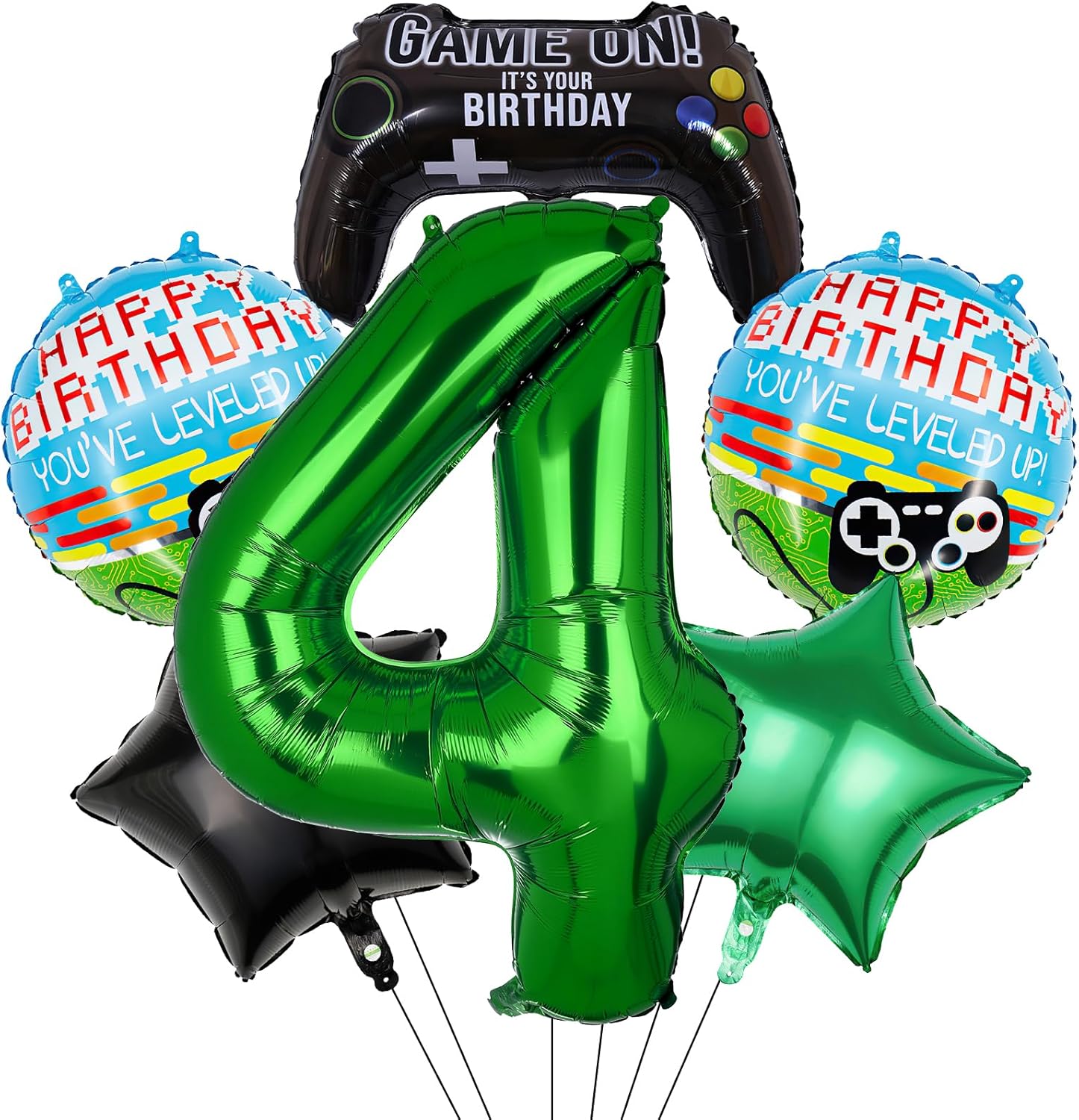 6Pcs Video Game Balloons, Video Game Controller Birthday