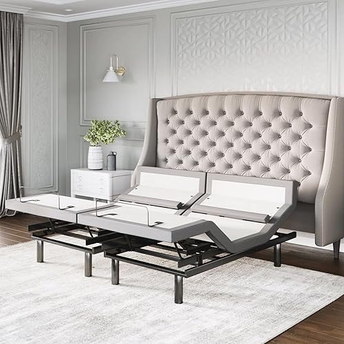 Miniatura 12 de Sven & Son - Base de cama ajustable Platinum tamaño Split King + colchón híbrido de resortes de 14 pulgadas (suavidad media), soporte lumbar,