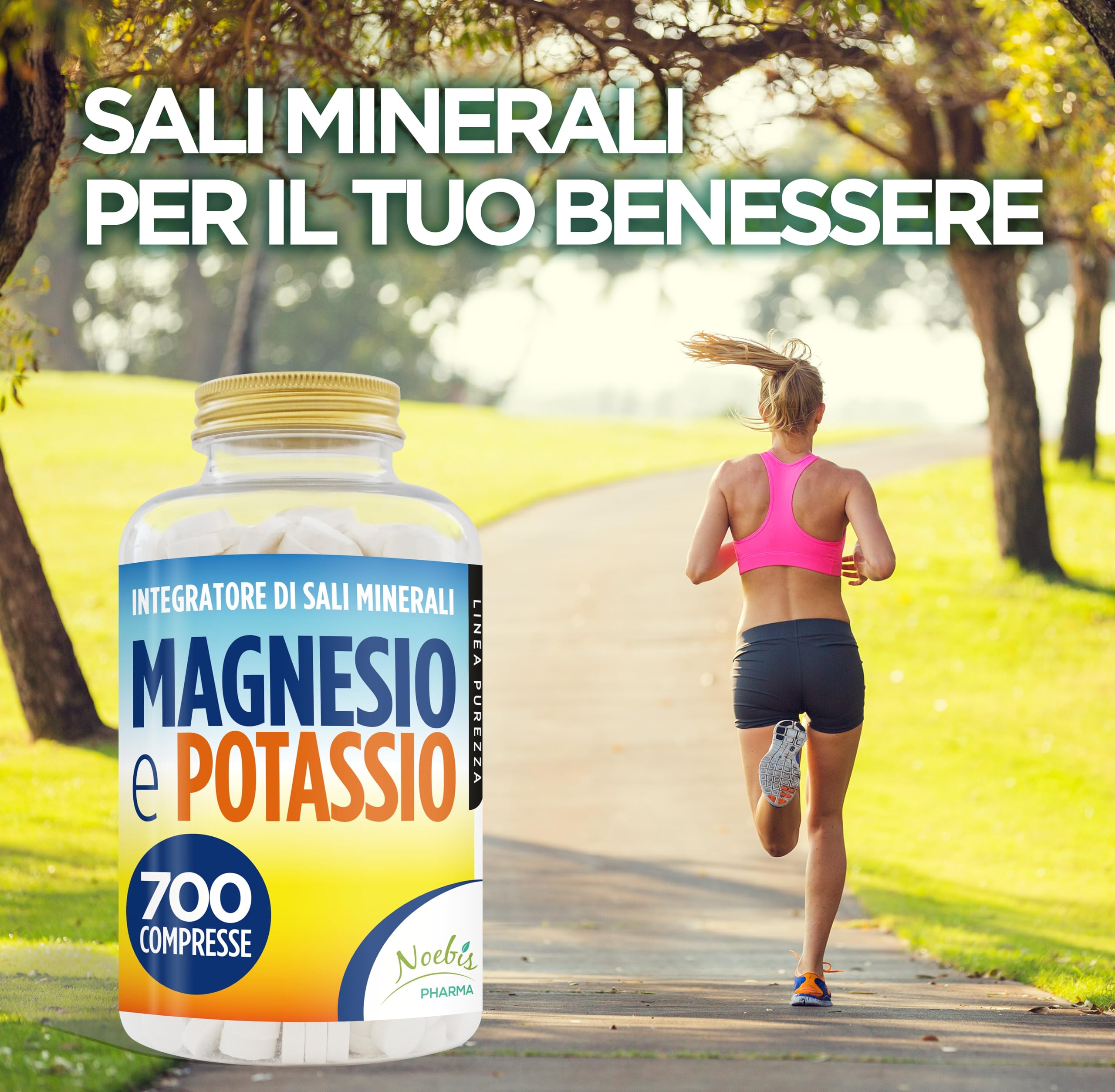 Magnesio e Potassio 700 Compresse - Magnesio Citrato e Potassio Citrato - contro Stanchezza e Fatica Fisica, Caldo, Sali Minerali Organici Altamente Assimilabili - Fornitura di Lunga Durata (1)