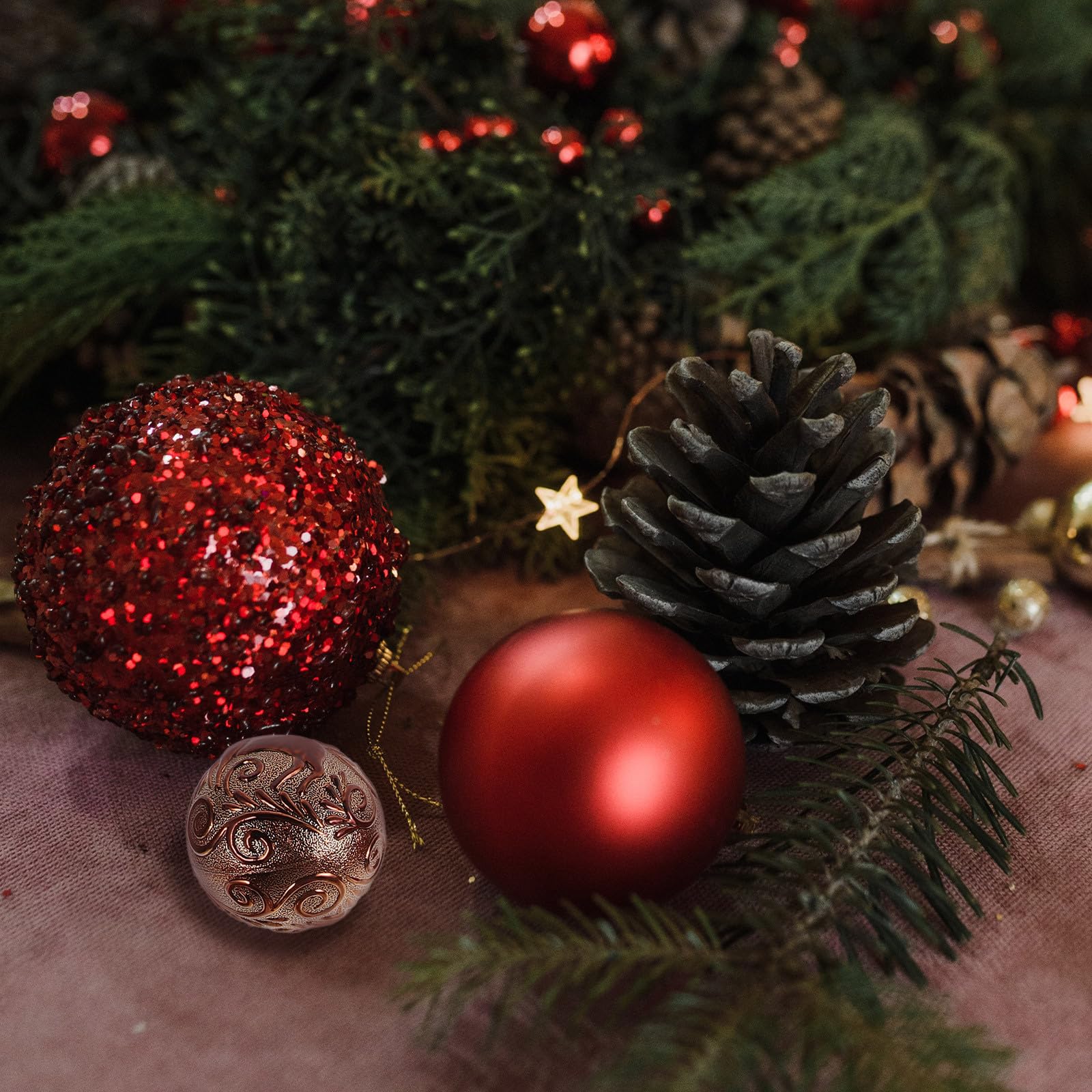Toyvian 60 Stück Weihnachtsbaum Anhänger mit Achtzackigen Sternen und