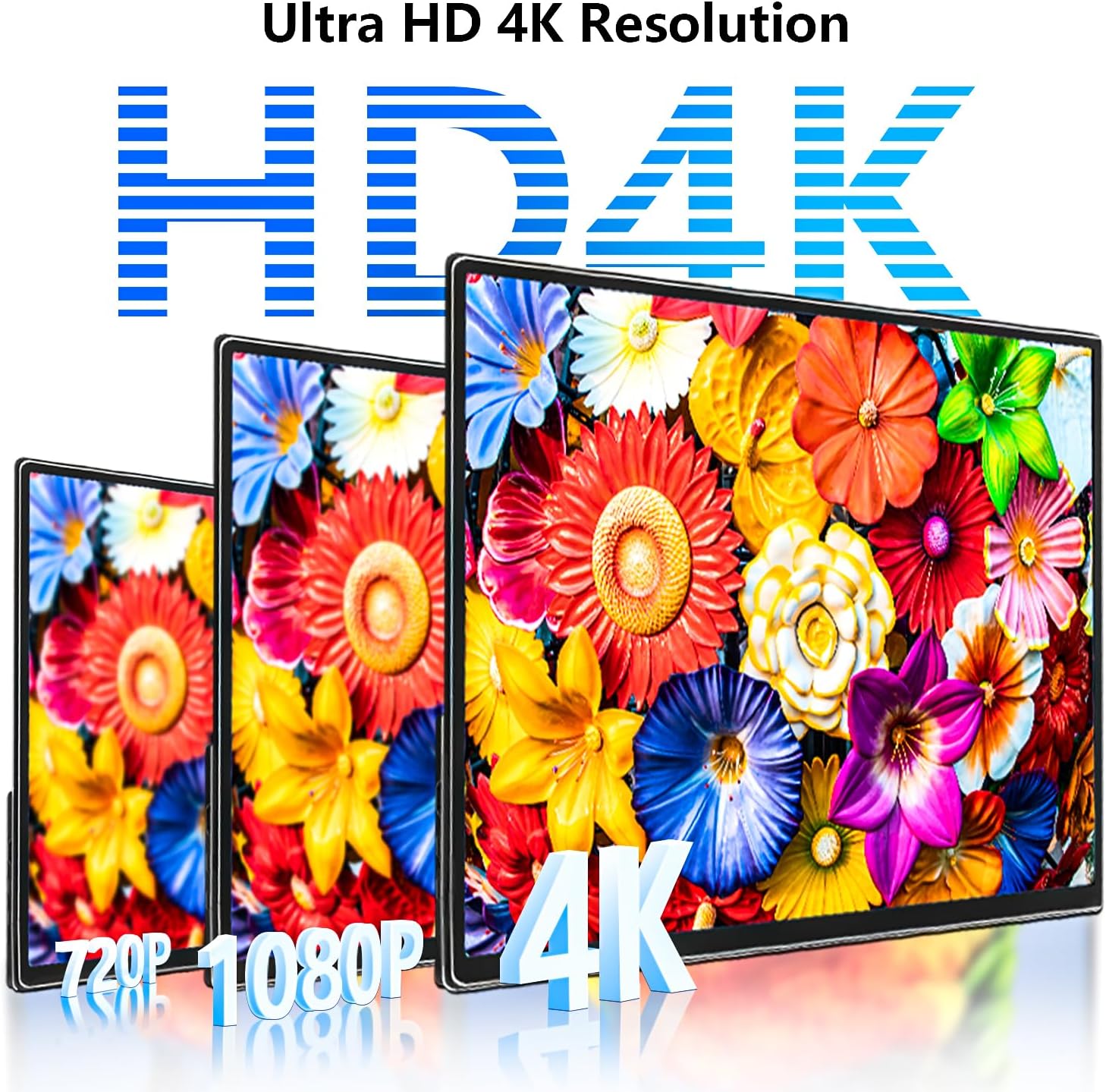 Virzen 4K Large Portable Monitor 24” UHD 3840 * 2160 120% sRGB IPS Dual Speaker USB-C HDMI Extend Second Screen Display VESA Kickstand for Mac External PC Laptop Phone PS4/PS5 - Image 2