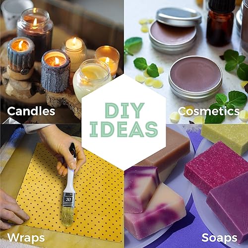 Miniatura 5 de HUNNYBEE - Pellets de cera de abejas de 3 libras, cera de abejas 100% pura para velas de bricolaje, crema corporal, rostro y cuidado del cabello,