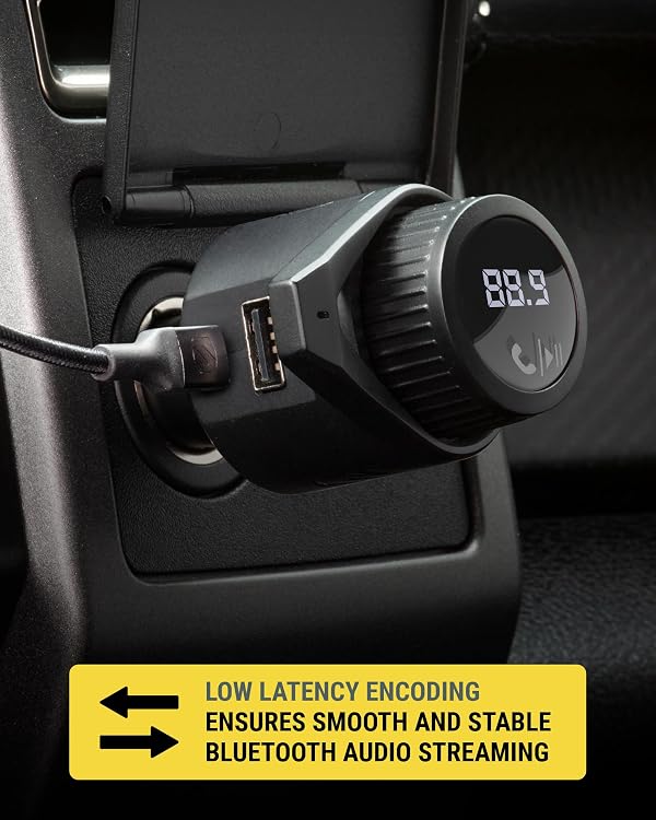 Scosche BTFM9 FM Bluetooth Transmitter Car, Dual 12W USB-C and USB-A Charging Ports, Fast Type C Car Charger, Wireless Radio Bluetooth Adapter, Hands-Free Kit for Calls, Siri and Google Assistant by Scosche - Image 5
