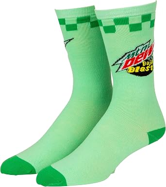 Mountain Dew Baja Blast Logo Crew Socks, Green