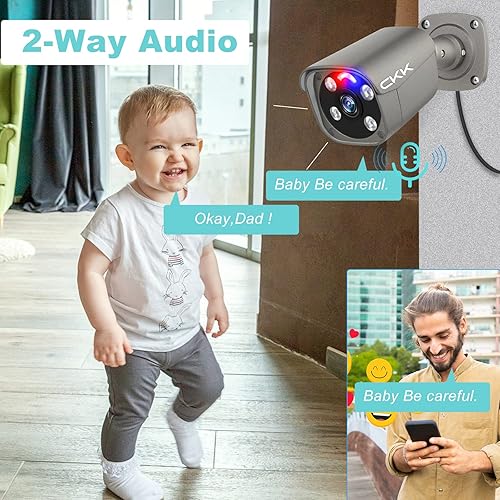 Miniatura 3 de Sistema de cámara de seguridad inteligente para el hogar, 4 cámaras IP PoE de 8MP con cable para exteriores con detección humana AI, 4K 16CH NVR con