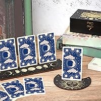 Vista 7 de Juexica Tarot Tarot Tarot soporte de madera para tarjetas de lugar, juego de caja de tarot, accesorios de lectura, exhibición para herramientas