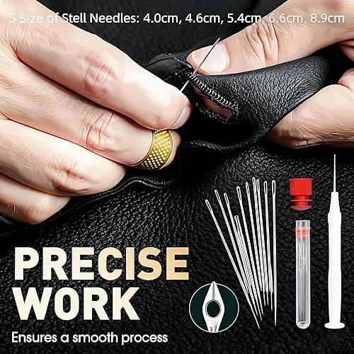 Miniatura 5 de Big Eye - Kit de agujas de coser de acero inoxidable de 37 piezas, agujas de coser portátiles, agujas de coser grandes, herramientas de reparación