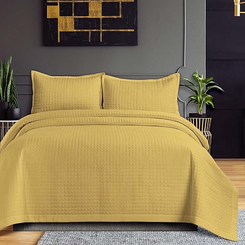 Miniatura 28 de Tribeca Living Juego de edredón tamaño Queen de gran tamaño, juego de ropa de cama suave de 3 piezas, incluye una colcha y dos fundas de almohada