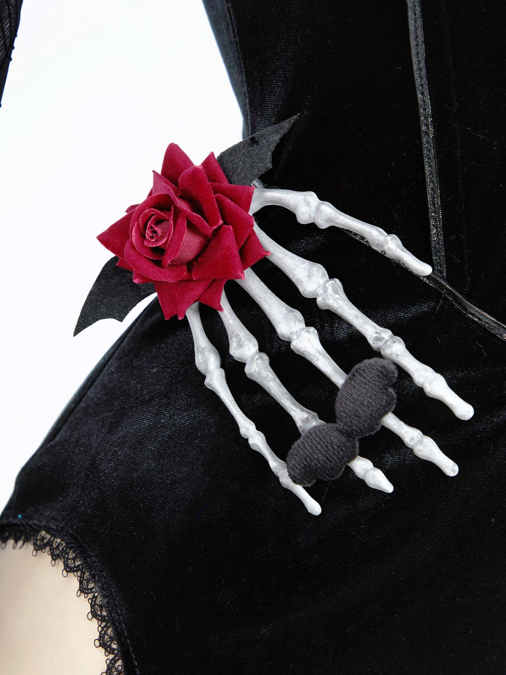 MEOWCOS Halloween Costume Bodycon Dress Gothic Vampire Slit Dress and Spiderweb Flare Sleeve Cloak with Necklace: Black Medium